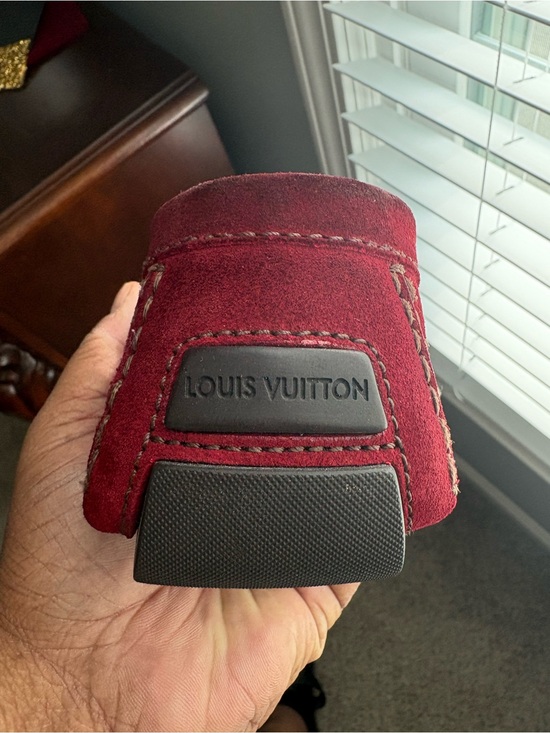 Louis Vuitton Red Suede LV-Buckle Driving Loafers main image 13